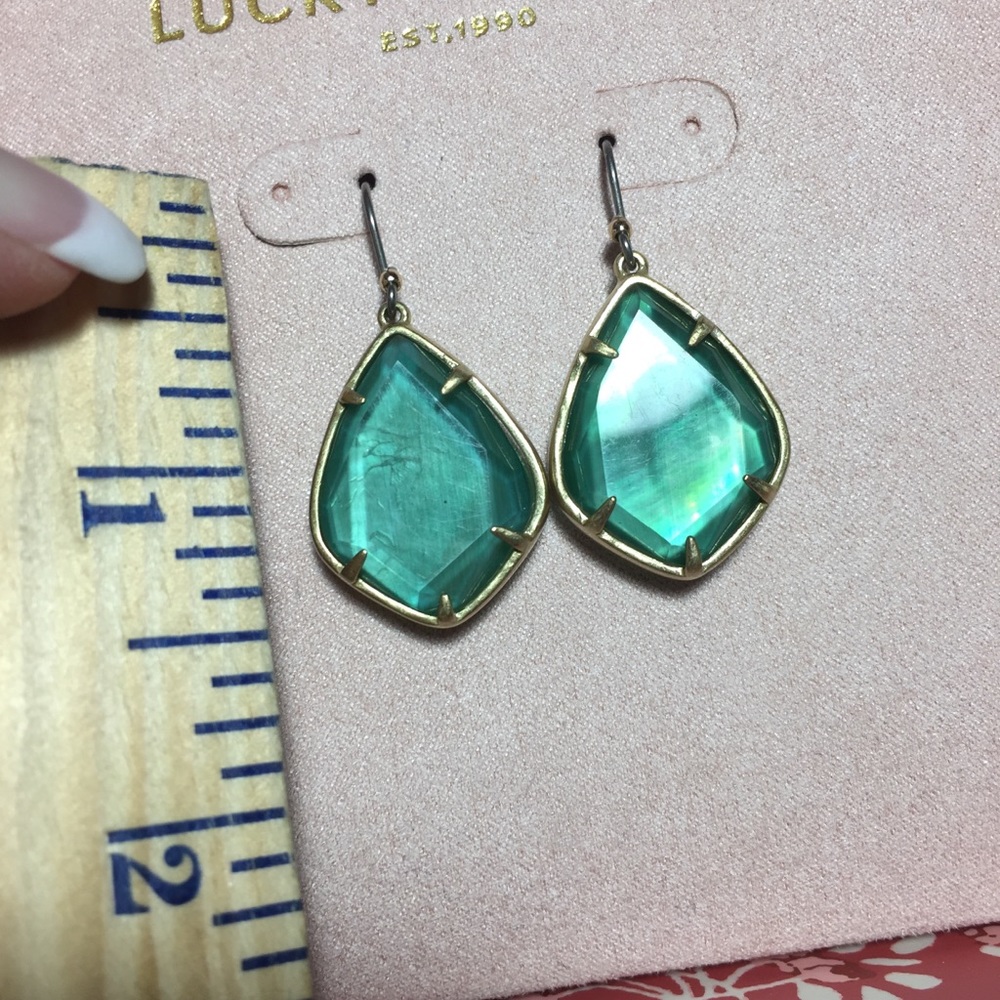 Lucky Brand green & gold earrings new w/ box - Picture 8 of 13